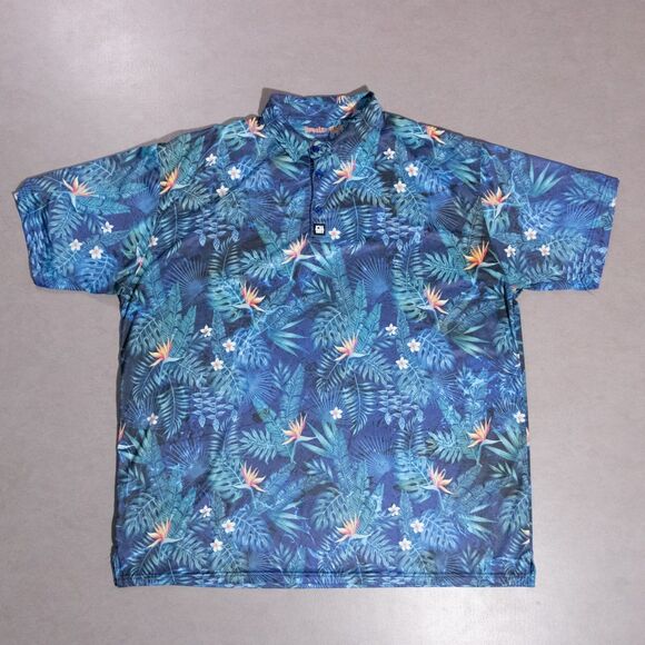 Greater Half Birds of Paradise Performance Stretch Golf Polo Shirt Men's 2XL - Picture 1 of 4